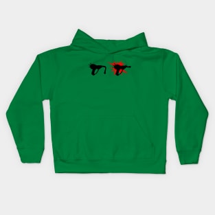 Zombie Pack-a-Punched Ray Gun on Emerald Green Kids Hoodie